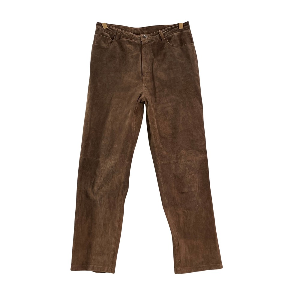 Nordstrom Suede Leather Pants Womens 14 Brown Boho‎ Western Minimalist Academia